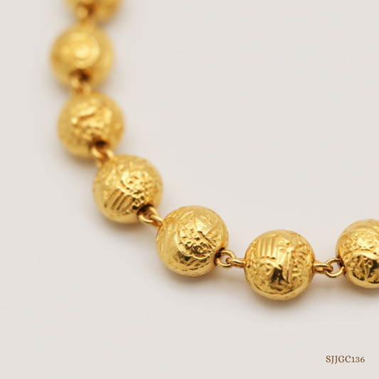 SJJGC136 | Spangled Yellow Gold Curb Beaded Chain
