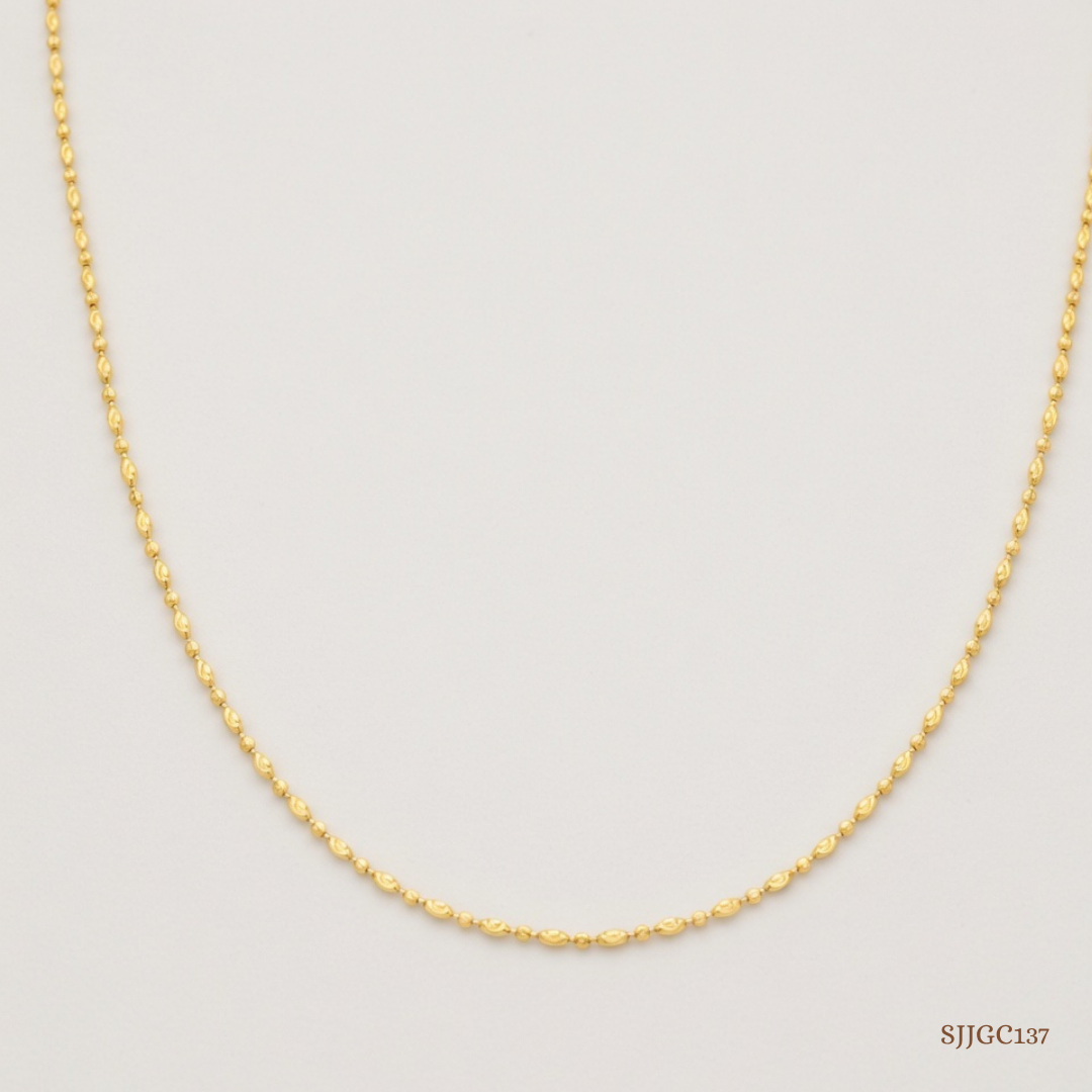 SJJGC137 | Luminous Link 22KT Diamond Cut Gold Chain