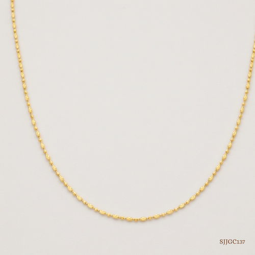 SJJGC137 | Luminous Link 22KT Diamond Cut Gold Chain