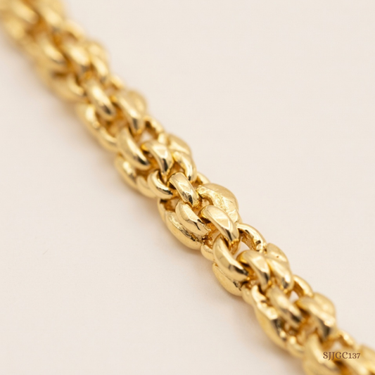 SJJGC137 | Luminous Link 22KT Diamond Cut Gold Chain
