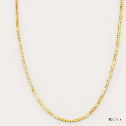 SJJGC138 | Minimalist High Polish Byzantine Gold Chain