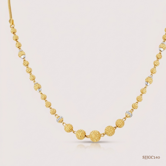 SJJGC140 | Spangled Yellow Gold Organic Link Chain