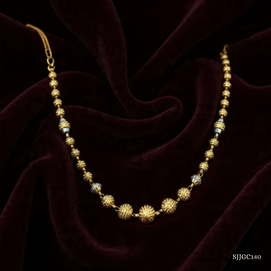 SJJGC140 | Spangled Yellow Gold Organic Link Chain