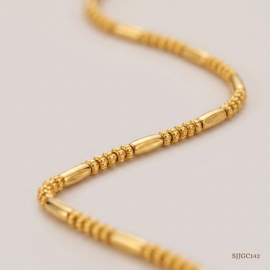 SJJGC142 | Swirl Link Diamond Cut Gold Chain