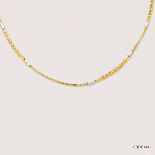 SJJGC144 | Modern Minimalist Mixed Metal Strand Chain