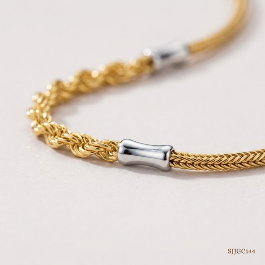 SJJGC144 | Modern Minimalist Mixed Metal Strand Chain