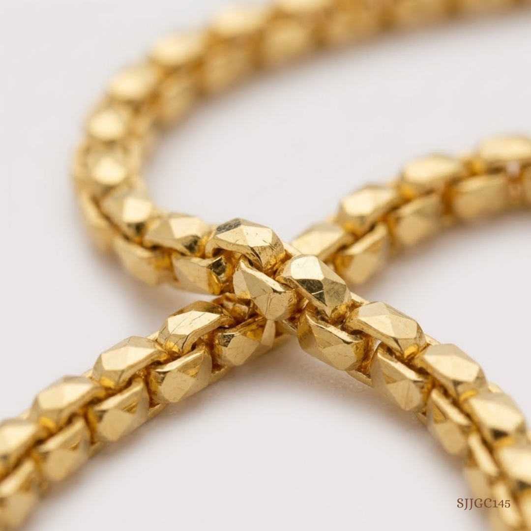SJJGC145 | Textural Radiance Bimetallic Gold Chain