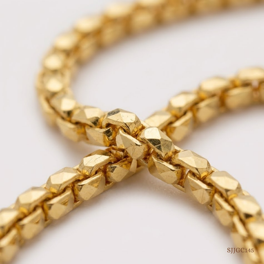 SJJGC145 | Textural Radiance Bimetallic Gold Chain
