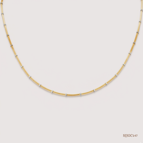 SJJGC147 | Radiant Dual Tone Textured Gold Chain