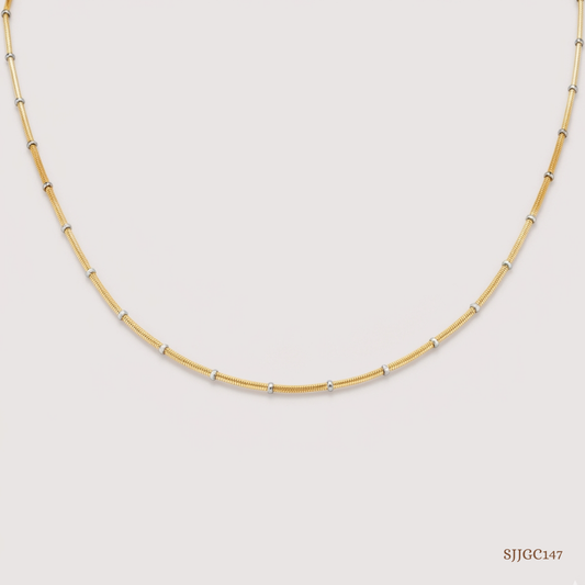 SJJGC147 | Radiant Dual Tone Textured Gold Chain