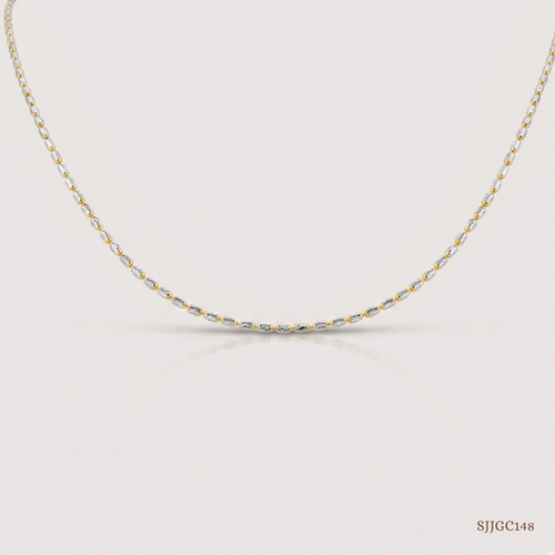 SJJGC148 | Radiant Dual Tone Spiral Bead Gold Chain