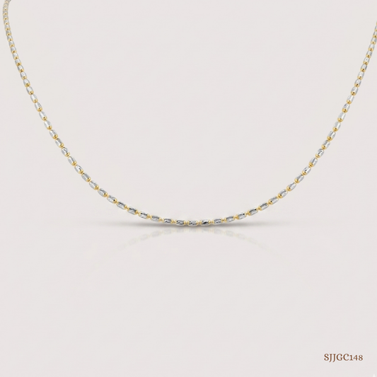 SJJGC148 | Radiant Dual Tone Spiral Bead Gold Chain