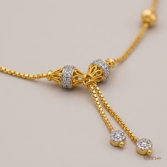 SJJGC149 | Twinkling Tassel Wheat Gold Lariat Chain