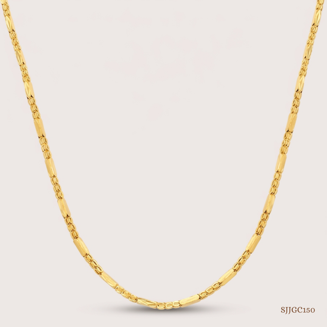 SJJGC150 | Noble Gleam Bimetallic Bead Gold Chain