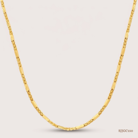 SJJGC150 | Noble Gleam Bimetallic Bead Gold Chain
