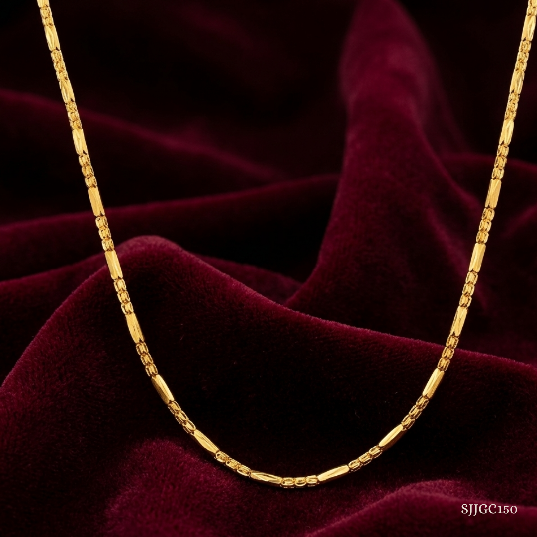 SJJGC150 | Noble Gleam Bimetallic Bead Gold Chain