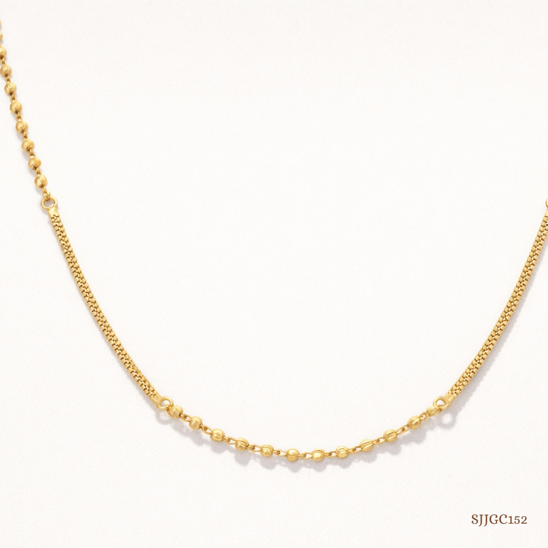 SJJGC152 | Aarna Dual Tone Gold Beaded Chain