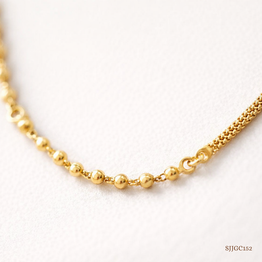 SJJGC152 | Aarna Dual Tone Gold Beaded Chain