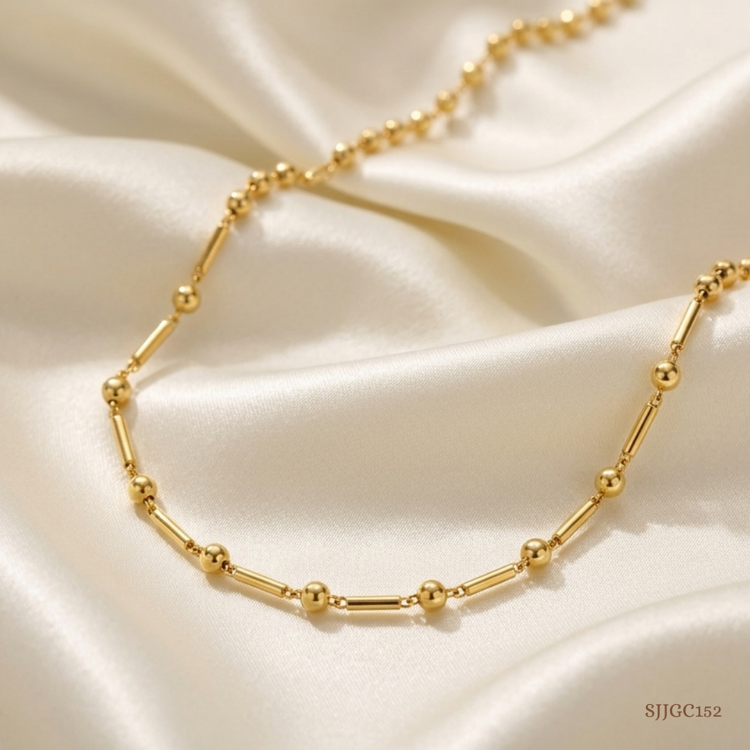 SJJGC152 | Aarna Dual Tone Gold Beaded Chain