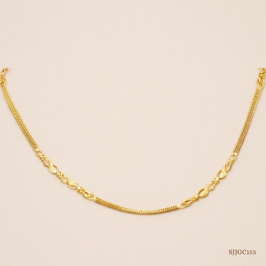 SJJGC153 | Stylish Radiant Hybrid Link Gold Chain