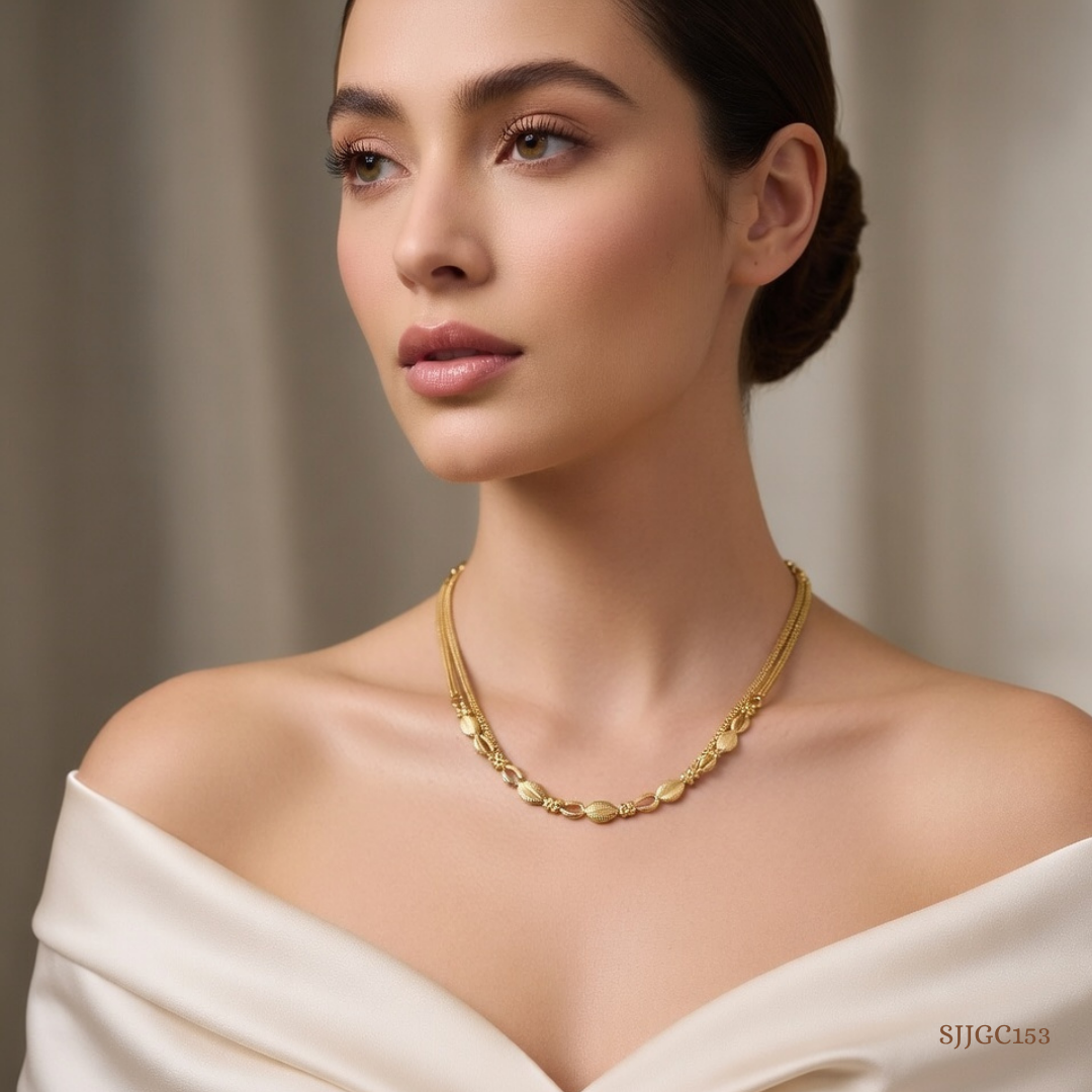 SJJGC153 | Stylish Radiant Hybrid Link Gold Chain
