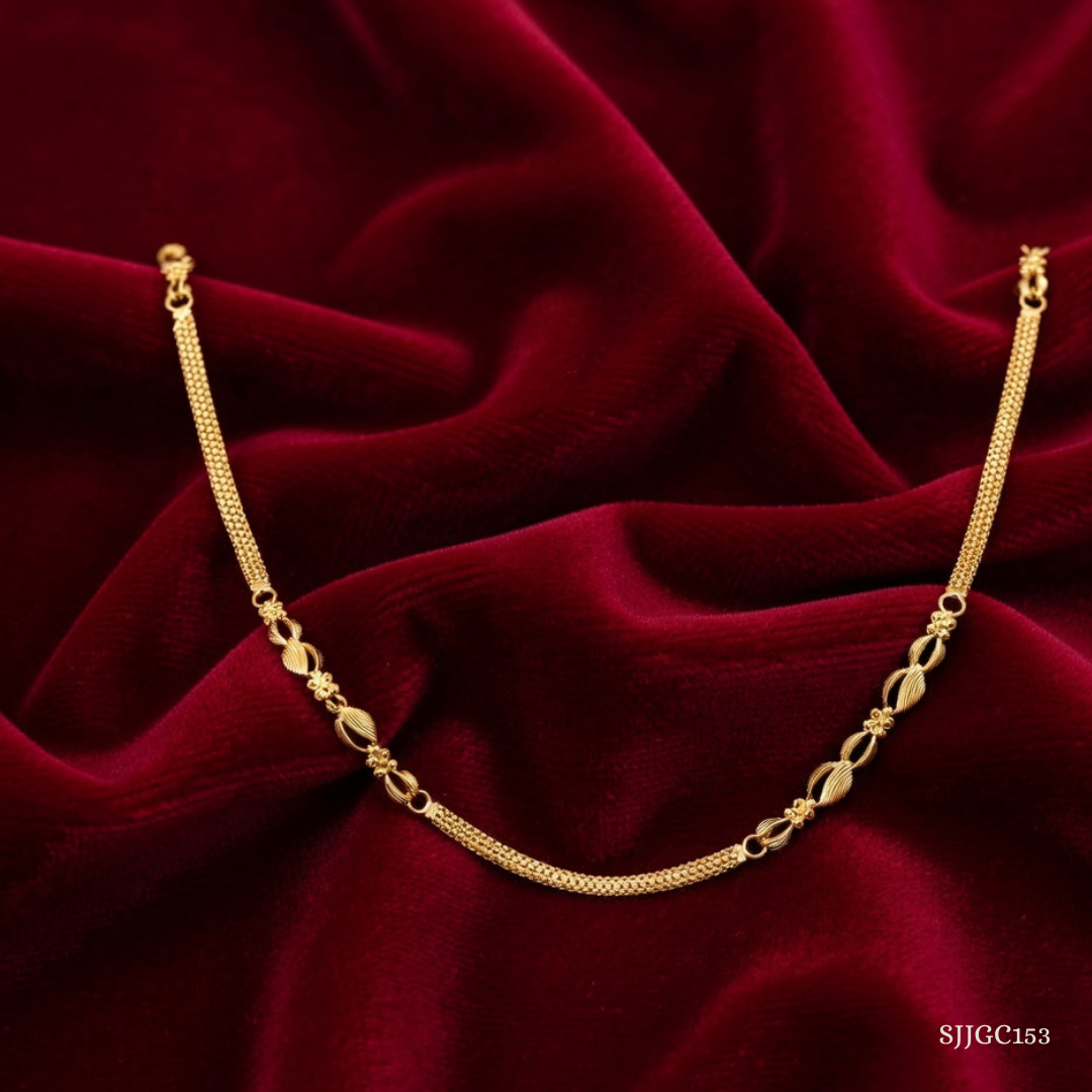 SJJGC153 | Stylish Radiant Hybrid Link Gold Chain