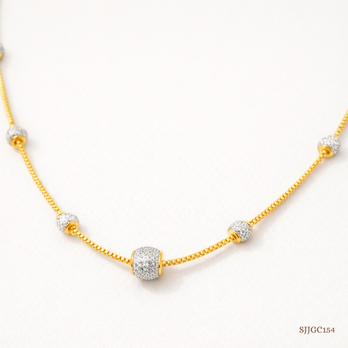 SJJGC154 | Luminous Leaf Fluted Gold Chain Set