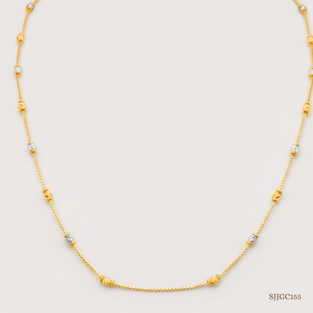 SJJGC155 | Contemporary Sleek Lariat Gold Bead Chain