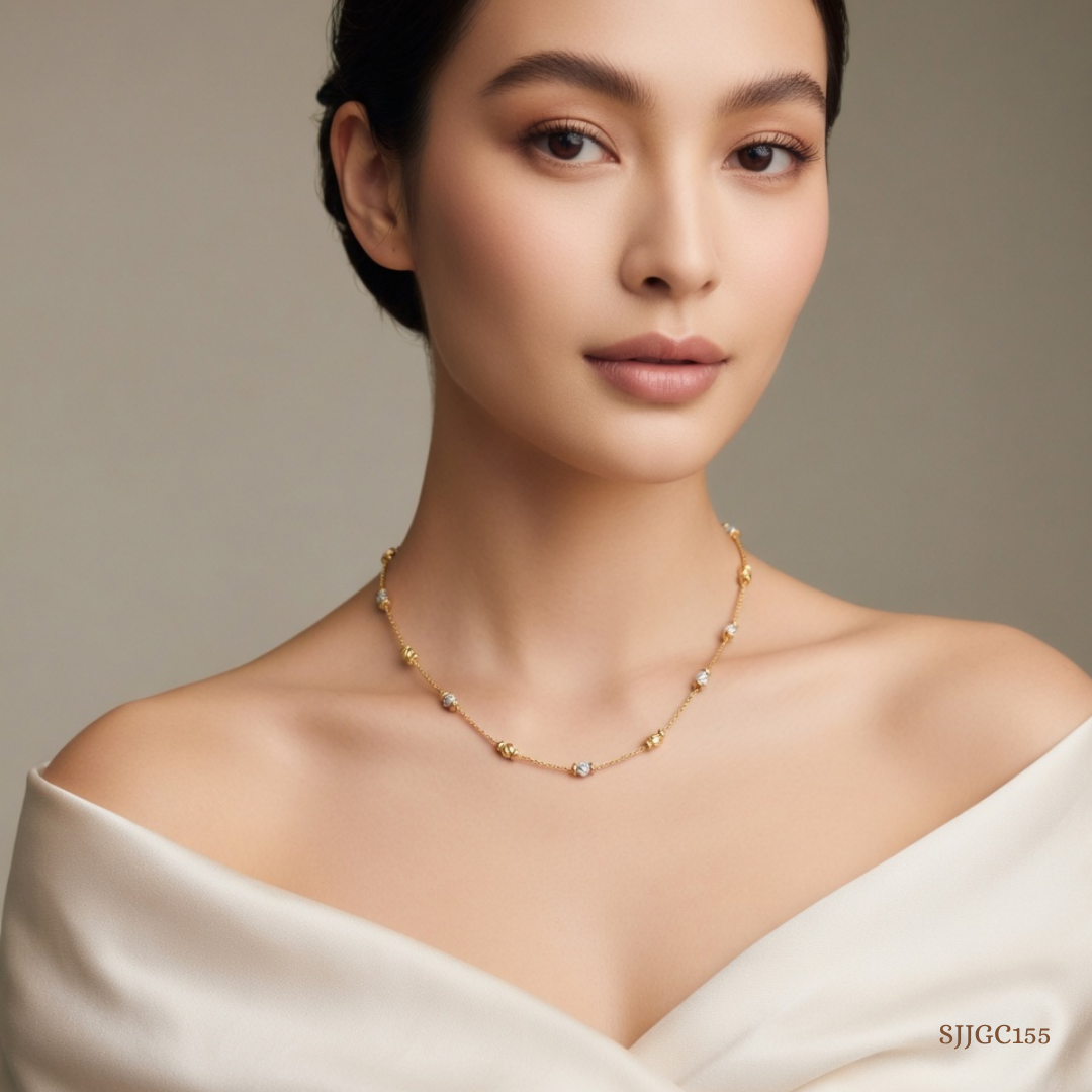 SJJGC155 | Contemporary Sleek Lariat Gold Bead Chain