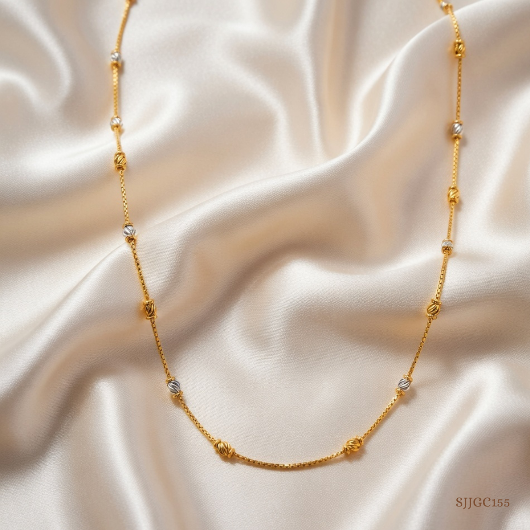 SJJGC155 | Contemporary Sleek Lariat Gold Bead Chain