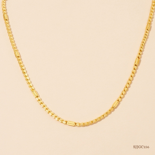 SJJGC156 | Radiant Rhythm Textured Gold Chain