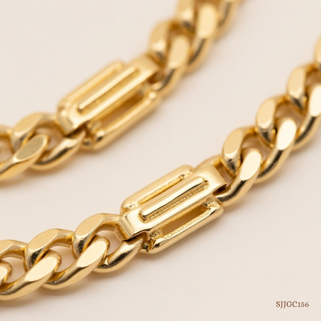 SJJGC156 | Radiant Rhythm Textured Gold Chain
