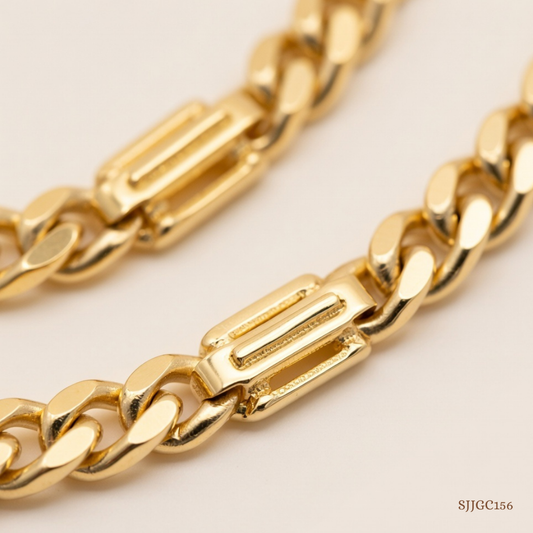 SJJGC156 | Radiant Rhythm Textured Gold Chain