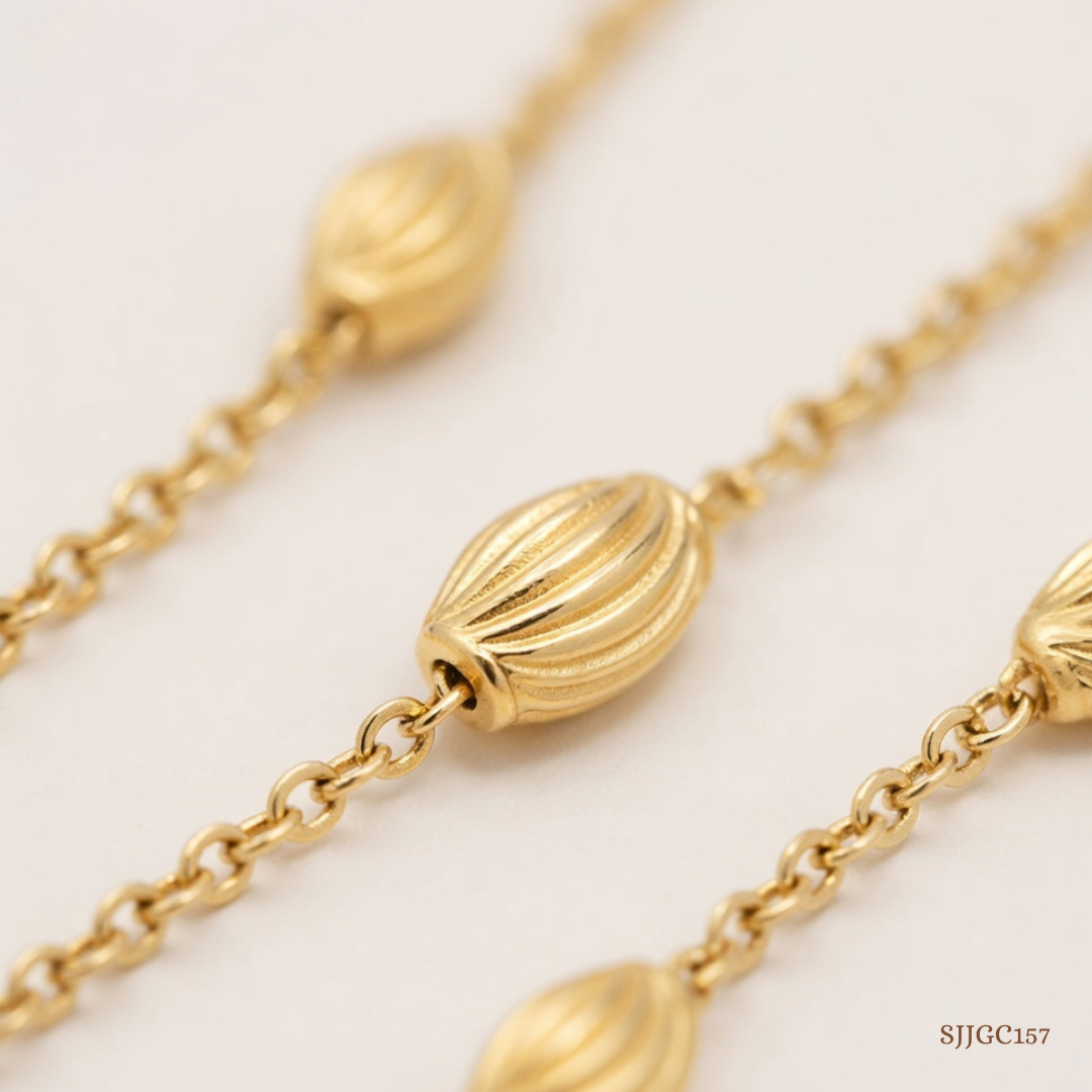SJJGC157 | Twist Flow Architectural Gold Chain
