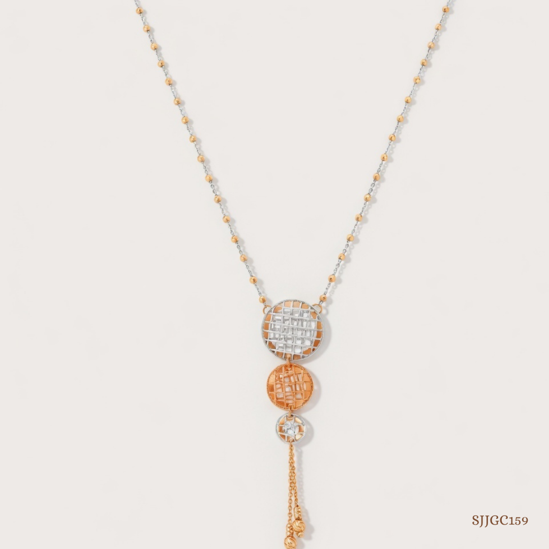 SJJGC159 | Minimalist Geometric Cylinder Gold Chain
