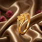 SJJGR102 | Glorious Yellow Gold Floral Statement Ring with Elegant Artistic Detailing
