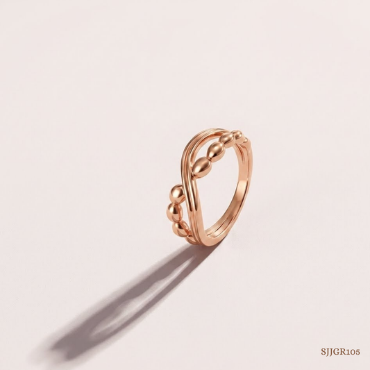 SJJGR105 | Sphere Chic Contemporary Gold Finger Ring with Sleek Polished Finish