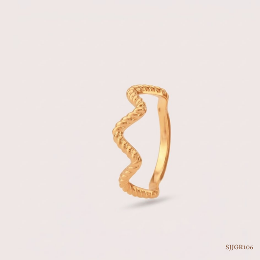 SJJGR106 | Wave Whirl Stylish Twisted Gold Ring with Contemporary Luxury Design
