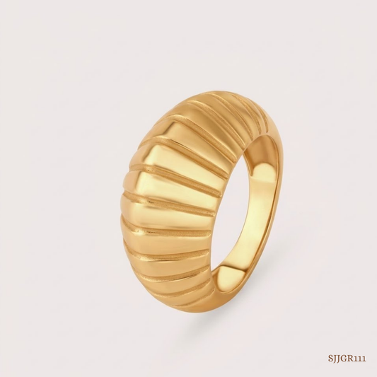 SJJGR111 | Sculpt Ridge Textured Gold Ring with Premium Contemporary Styling