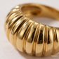 SJJGR111 | Sculpt Ridge Textured Gold Ring with Premium Contemporary Styling