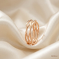 SJJGR112 | Interlace Flow Artistic Gold Ring with Elegant Curved Detailing