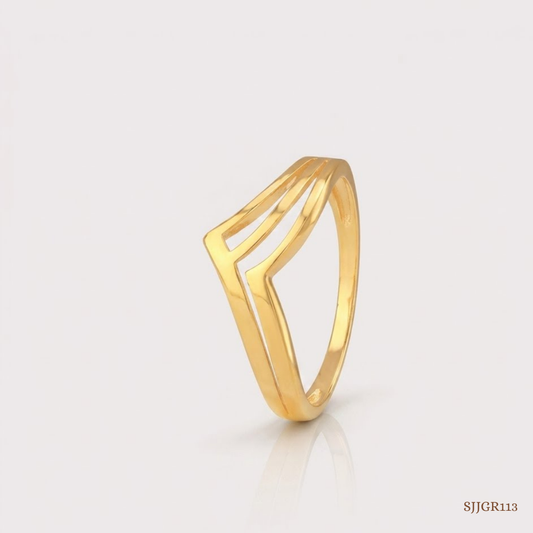 SJJGR113 | Crest Curve Stylish Gold Finger Ring with Sophisticated Finish