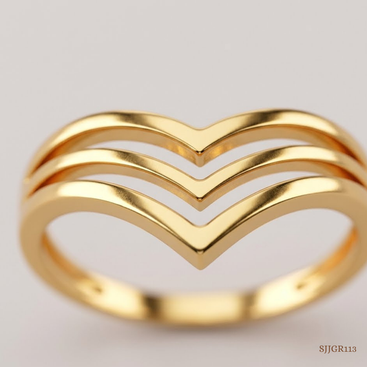 SJJGR113 | Crest Curve Stylish Gold Finger Ring with Sophisticated Finish