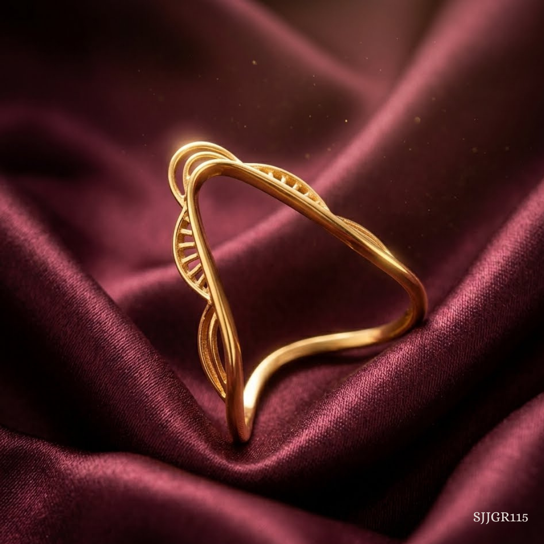 SJJGR115 | Veil Arc Modern Sculpted Gold Ring for Trendy Everyday Wear