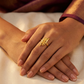 SJJGR116 | Petal Whisper Floral Designer Gold Ring with Feminine Elegance