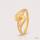 SJJGR117 | Swirl Bloom Artistic Floral Gold Ring with Modern Luxury Finish