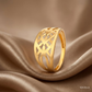 SJJGR118 | Lattice Flow Contemporary Designer Gold Ring with Unique Texture