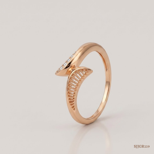 SJJGR119 | Twin Wing Elegant Open-Style Gold Ring with Premium Finish
