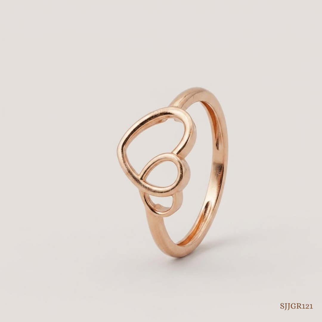 SJJGR121 | Endless Heart Romantic Designer Gold Ring for Women