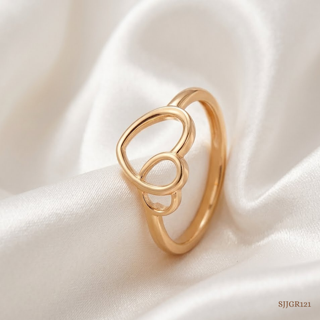 SJJGR121 | Endless Heart Romantic Designer Gold Ring for Women